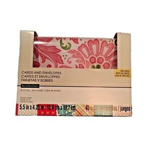 Recollections Boxed Cards, A2 Cards & Envelopes, Floral Plaid Geometric Glitter